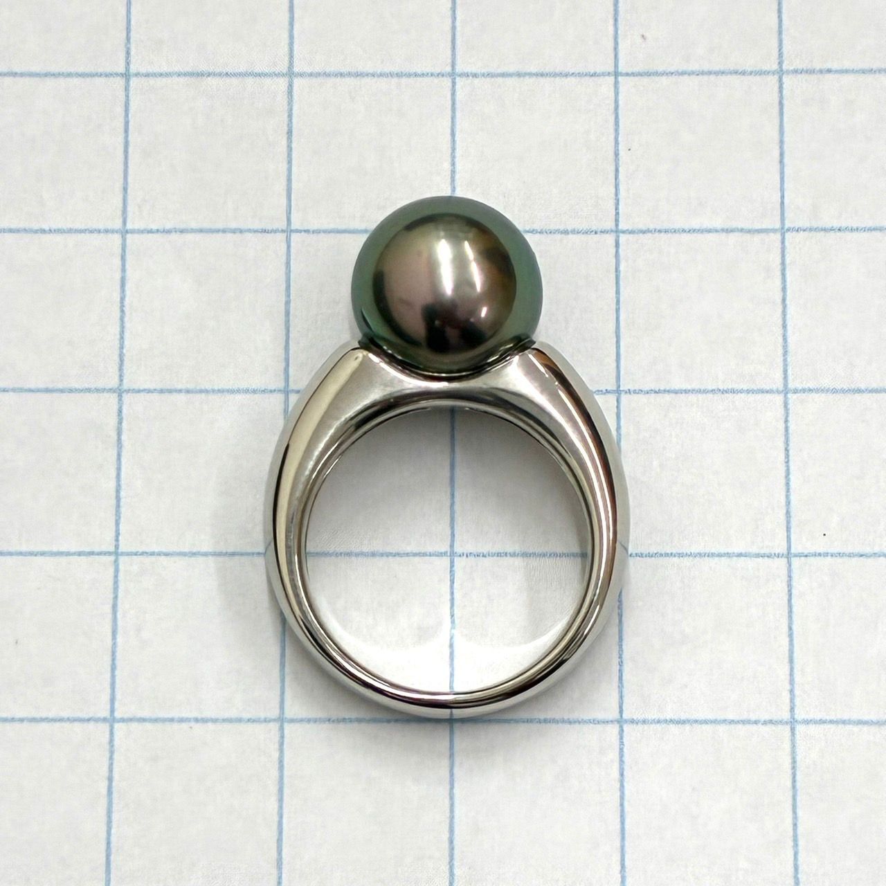新品仕上済み TASAKI タサキ Pt900 天然 ブラックパール リング