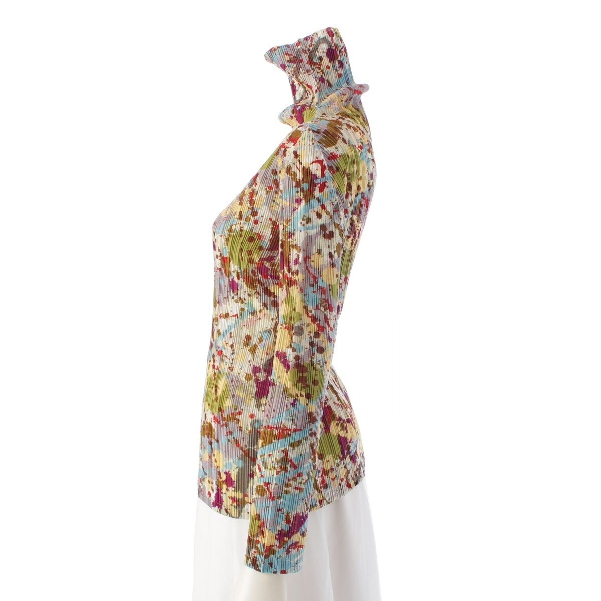 プリーツプリーズ イッセイミヤケ 2014 タイダイ タートルネック 長袖  