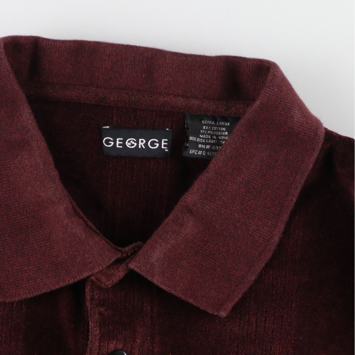 古着 GEORGE ベロア 長袖 ポロシャツ メンズXL/eaa371780 - メルカリ