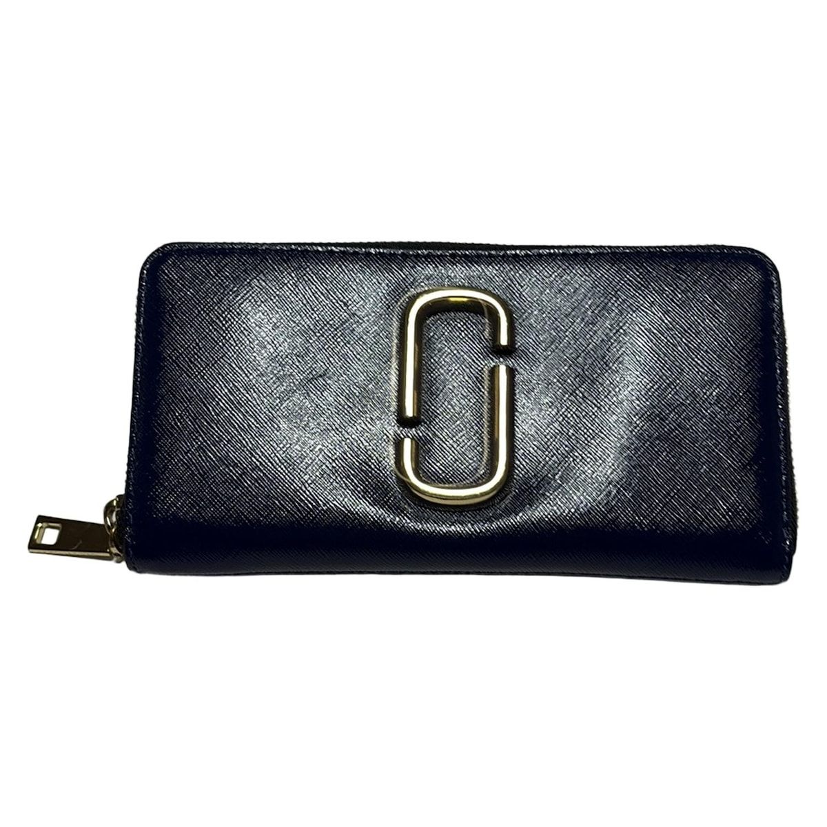 MARC JACOBS マークジェイコブス 長財布 ザ スナップショット ネイビー×黒 ラウンドファスナー レザー