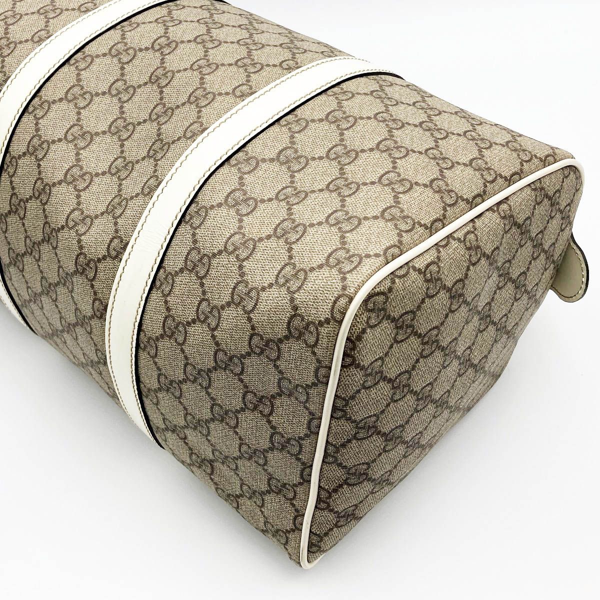 【美品✨】グッチ GGスプリーム ハンドバッグ ミニボストン 193603 白 GUCCI グッチ ホワイト ゴールド GGスプリームキャンバス/レザー