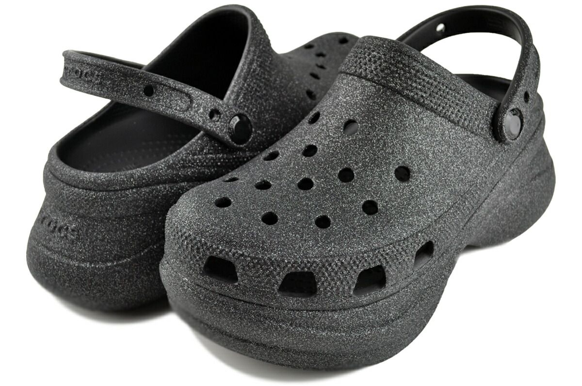 クロックス クラシック ベイ グリッター クロッグ ウィメンズ ブラック crocs CLASSIC BAE GLITTER CLOG W BLACK 靴 シューズ サンダル ウィメンズ レディース