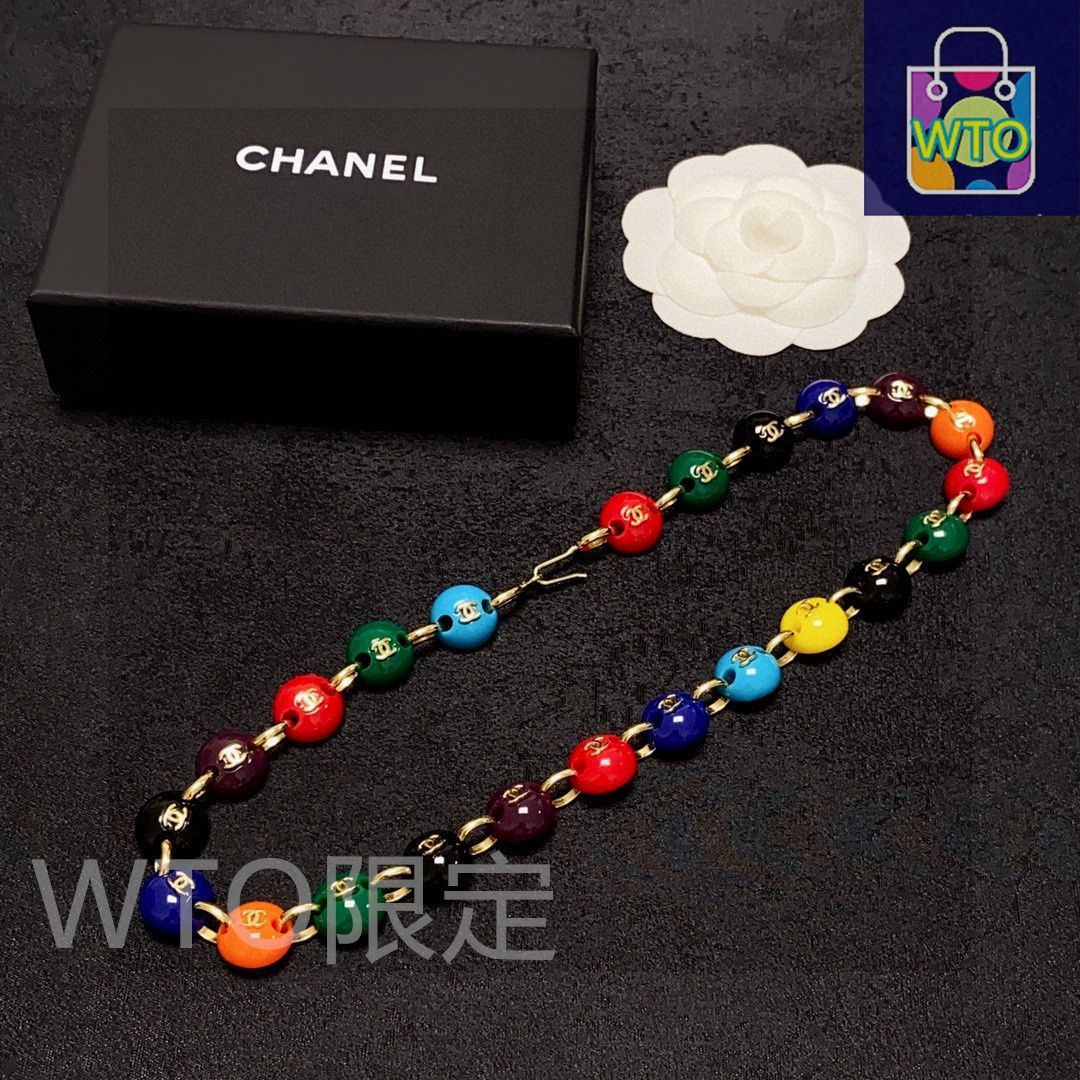 今日特価】Chanel 最新モデル ダブル C カラフルビーズ ピーポー