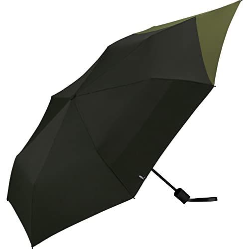ブラック×カーキ Wpc. 雨傘 UNISEX BACK PROTECT FOLDING ブラック×カーキ 折りたたみ傘 7K レディース メンズ 晴雨兼用 大きい リュック バックパック 濡れない 後ろを雨からガード 収納袋 無くさな