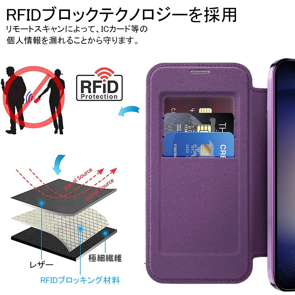 ケース 耐衝撃 : 手帳型 パープル スマホケース カバー pro 用 薄型 TPU 全面保護 軽量 iPhone 0 紫（素材（スマホ・携帯ケース）ハイブリッド