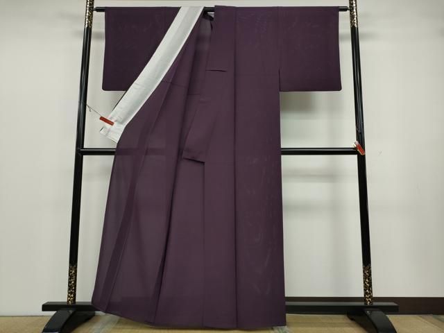 平和屋着物○上質な色無地 滅紫色 正絹 逸品 未使用 DAAV6665ps