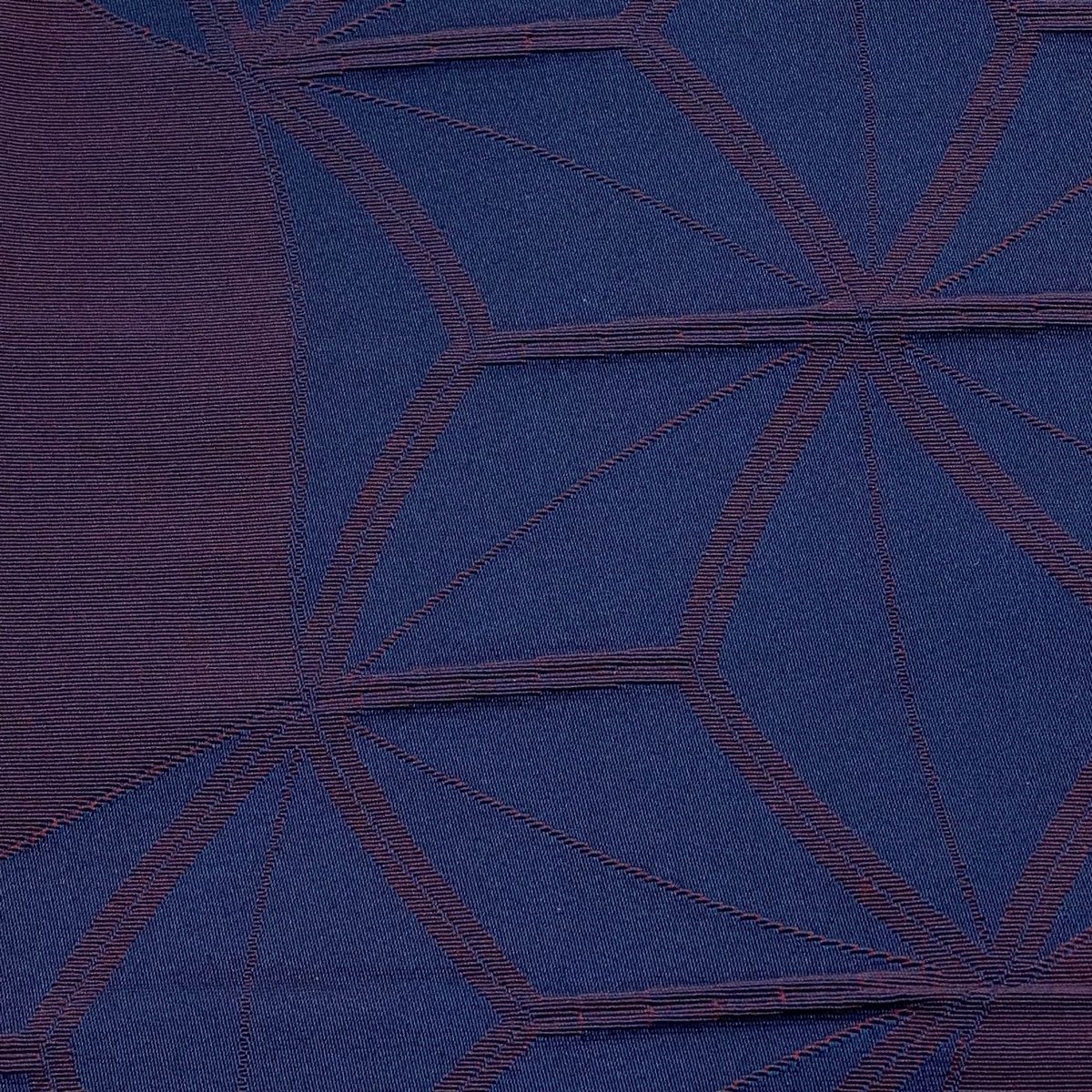 半幅帯 優品 麻の葉 幾何学模様 濃紺 化繊