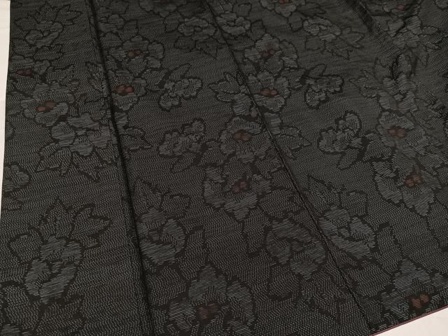 平和屋着物○本場大島紬 草花文 正絹 逸品 AABA6459ph