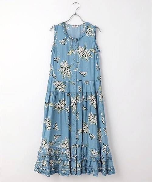 PINK HOUSE ピンクハウス すずらんプリントノースリーブ ワンピース 定価93 500