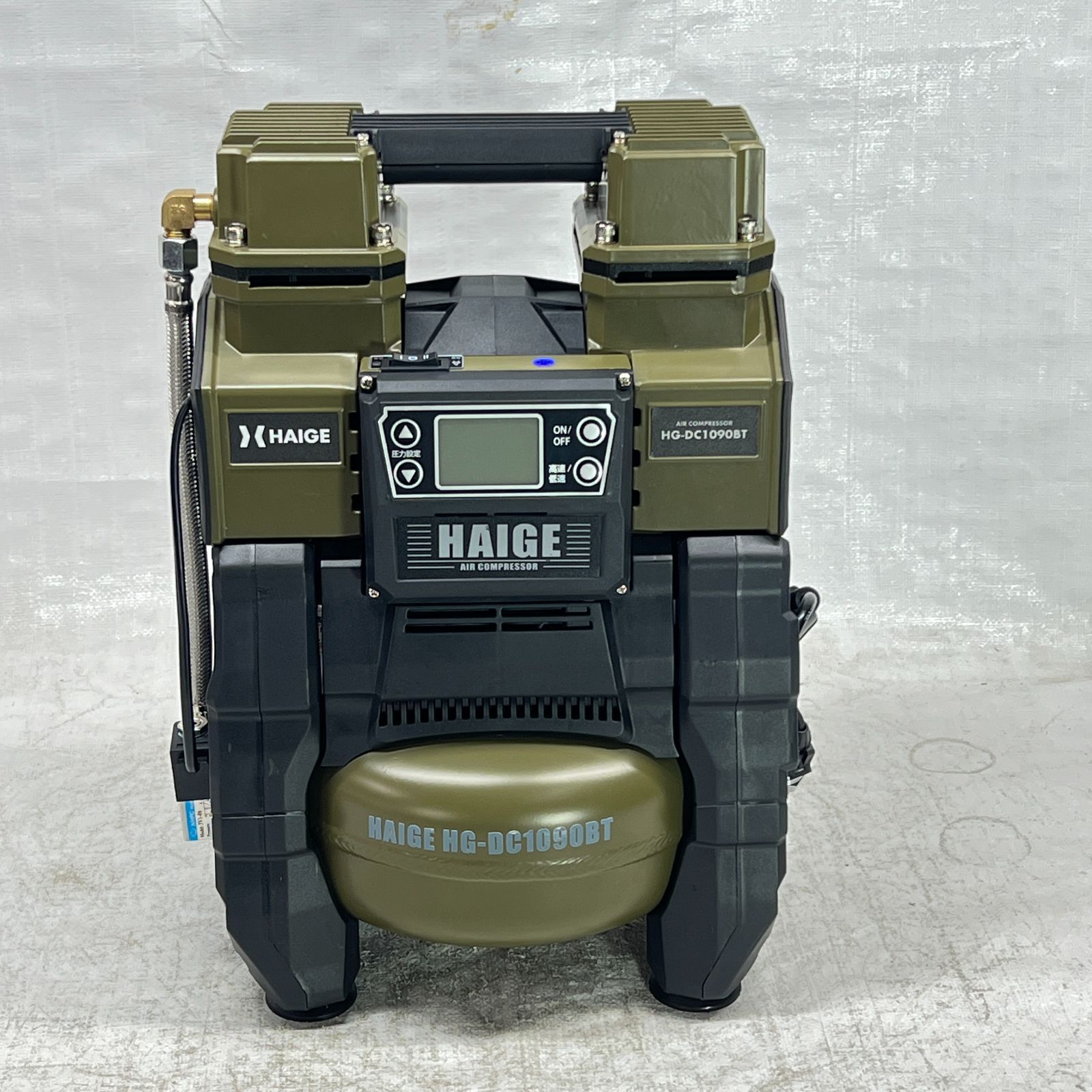 エアーコンプレッサー 100 V 5 L アルミタンク オイルレス AC電源 バッテリー充電式ハイブリッド 静音 小型 軽量 業務用 HG- 707-1