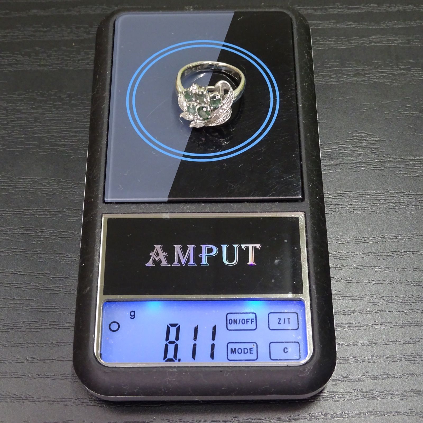 プラチナ pt900 天然アレキサンドライト0.89ct 天然ダイヤモンド0.48ct 