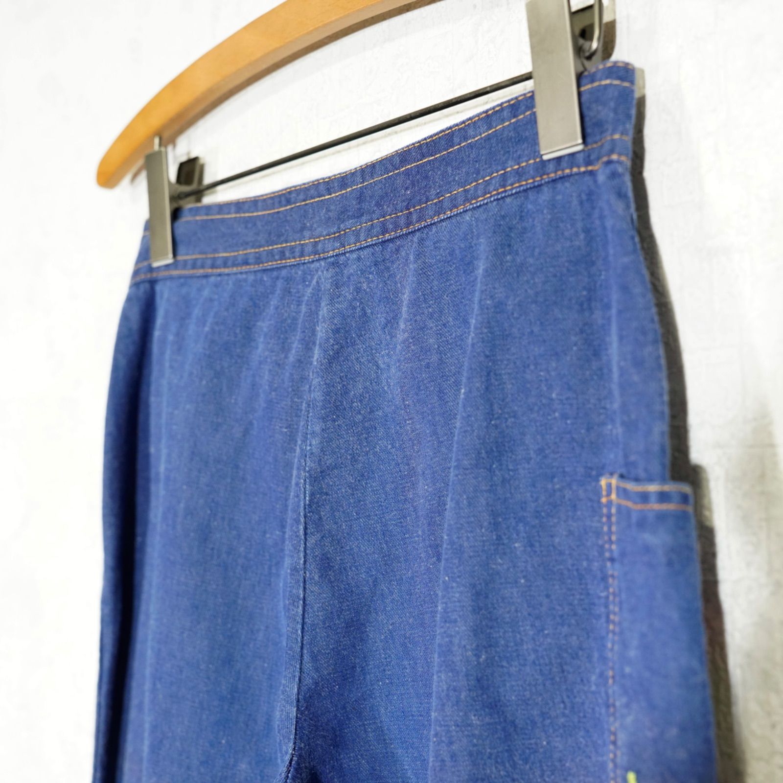70’s USA VINTAGE アメリカ古着お花刺繍デザインフレアデニムパンツ 70's USA VINTAGE FLOWER EMBROIDERY DESIGN FLARE DENIM PANTS