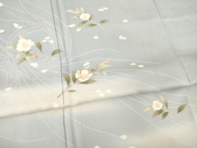 平和屋着物○訪問着 駒刺繍 舞花文 暈し染め 正絹 逸品 AABB3178ck