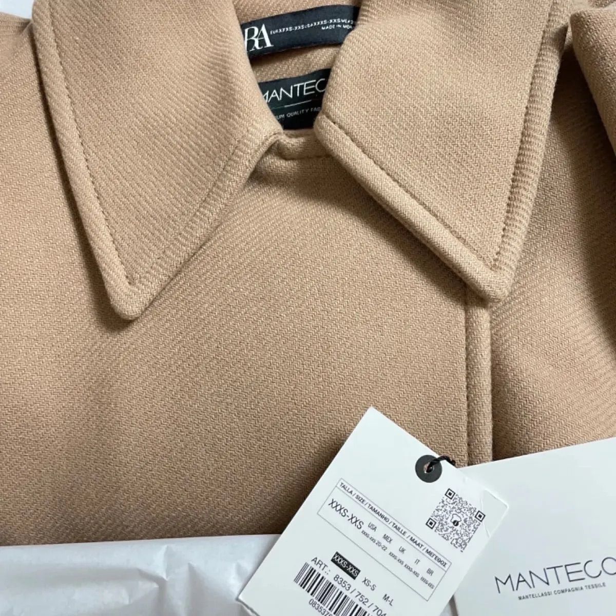 ZARA ザラ オーバーサイズショートコート - メルカリ