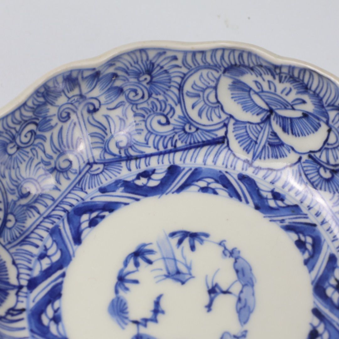 316 染付 線描 古伊万里 伊万里焼 骨董 アンティーク 膾皿 6枚セット