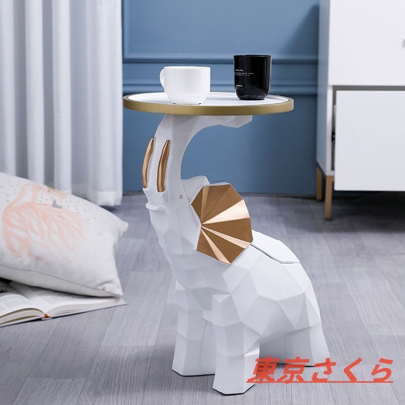 美品象の収納トレイ&ティッシュボックス フィギュア 2in1 ホワイト  