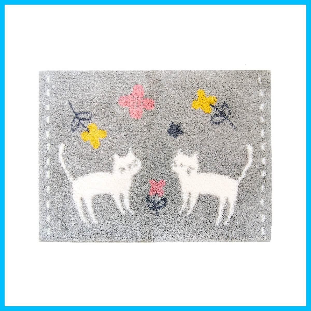 数量 滑り止め加工 防臭 抗菌 足拭きマット 速乾 グレー 吸水 約40cm×55cm ミネット 乾度良好 かんどりょうこう バスマット オカ OKA