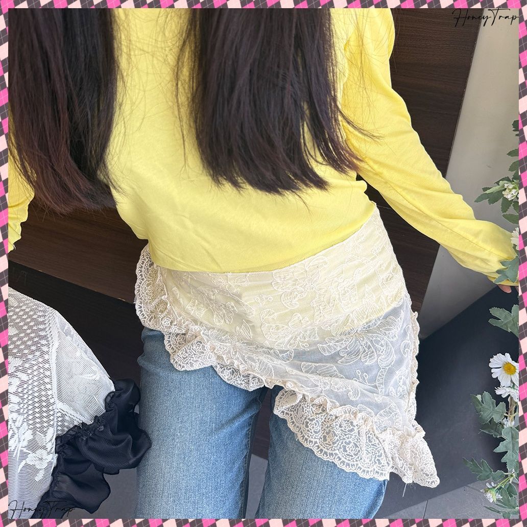フェミニン★レース ラップ リボン カバーアップ シアースカート shopnikoniko スカート レースラップスカート リボン柄 レース