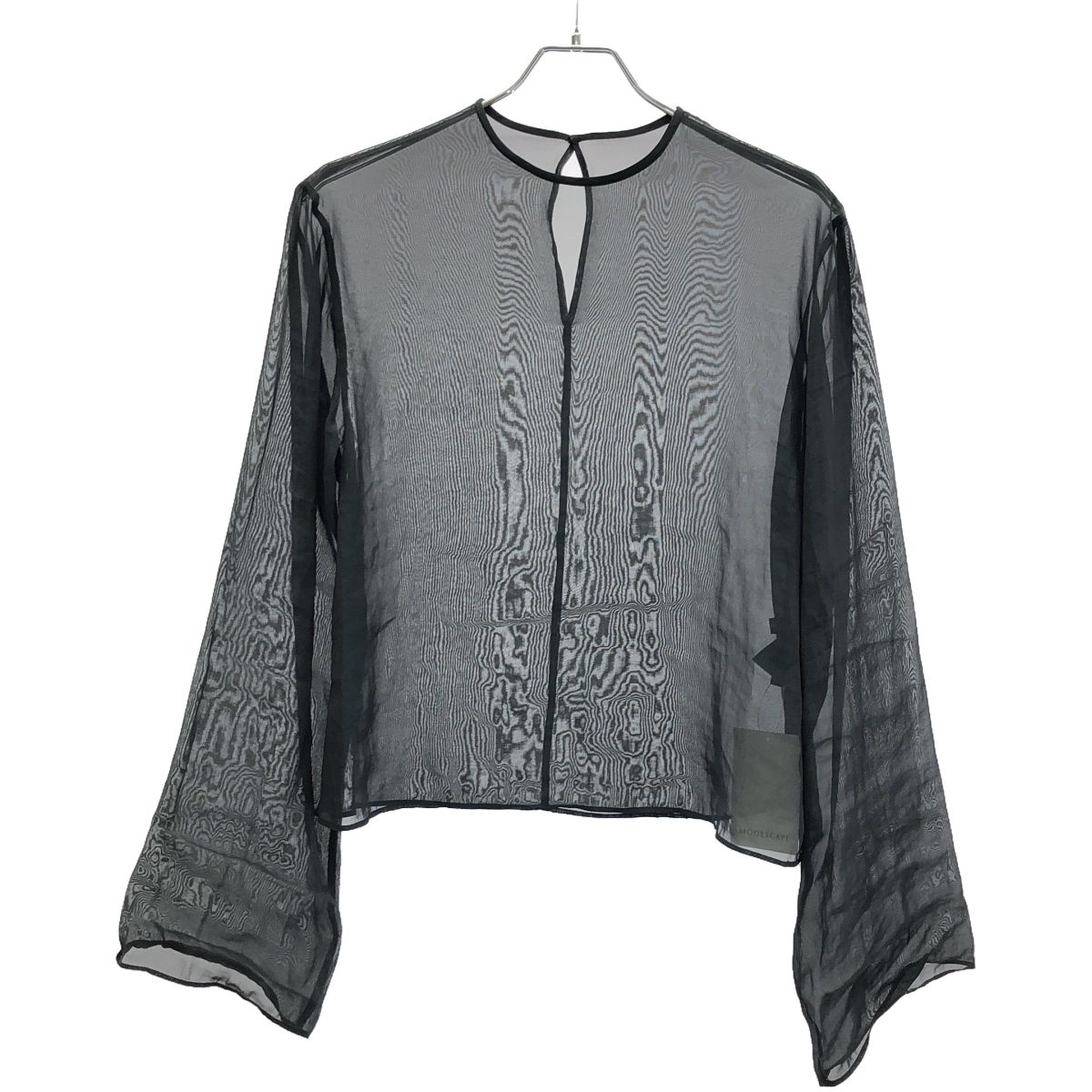 LOEFF◆長袖カットソー/--/ポリエステル/BLK/8821-299-0075// LOEFF ロエフ CFN T-SHIRT ロングスリーブシフォンTシャツ 8821
