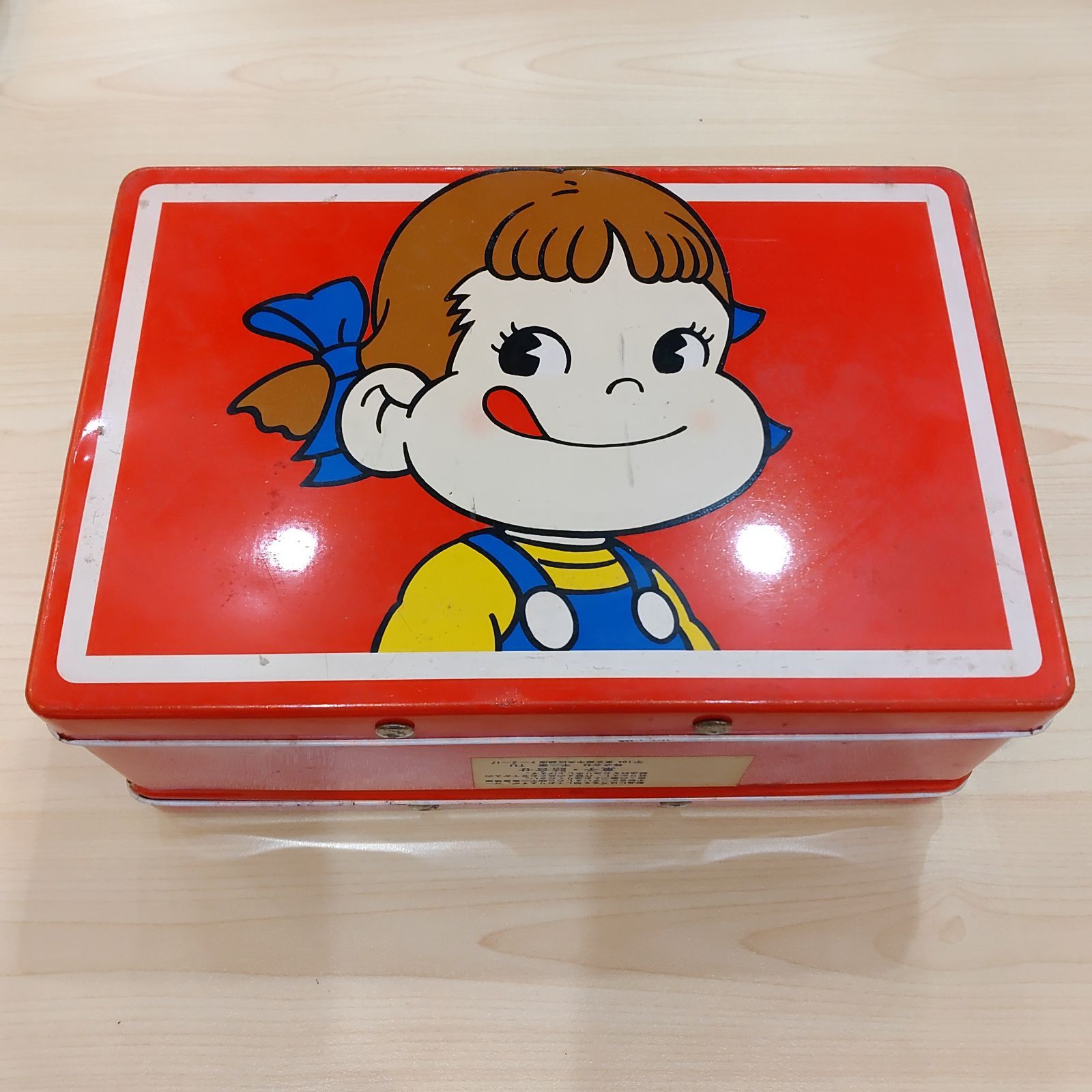 昭和レトロ 不二家 ペコちゃん＆ポコちゃん 缶ケース（ミニトランク 