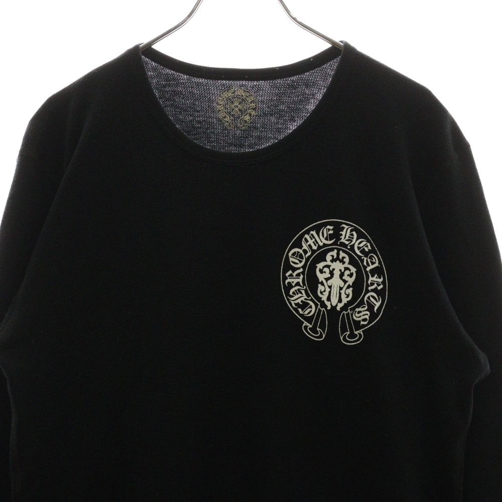 CHROME HEARTS ロングスリーブ　サーマルカットソー　星条旗　ブラック CHROME HEARTSクロムハーツスクロールサーマルロングスリーブT