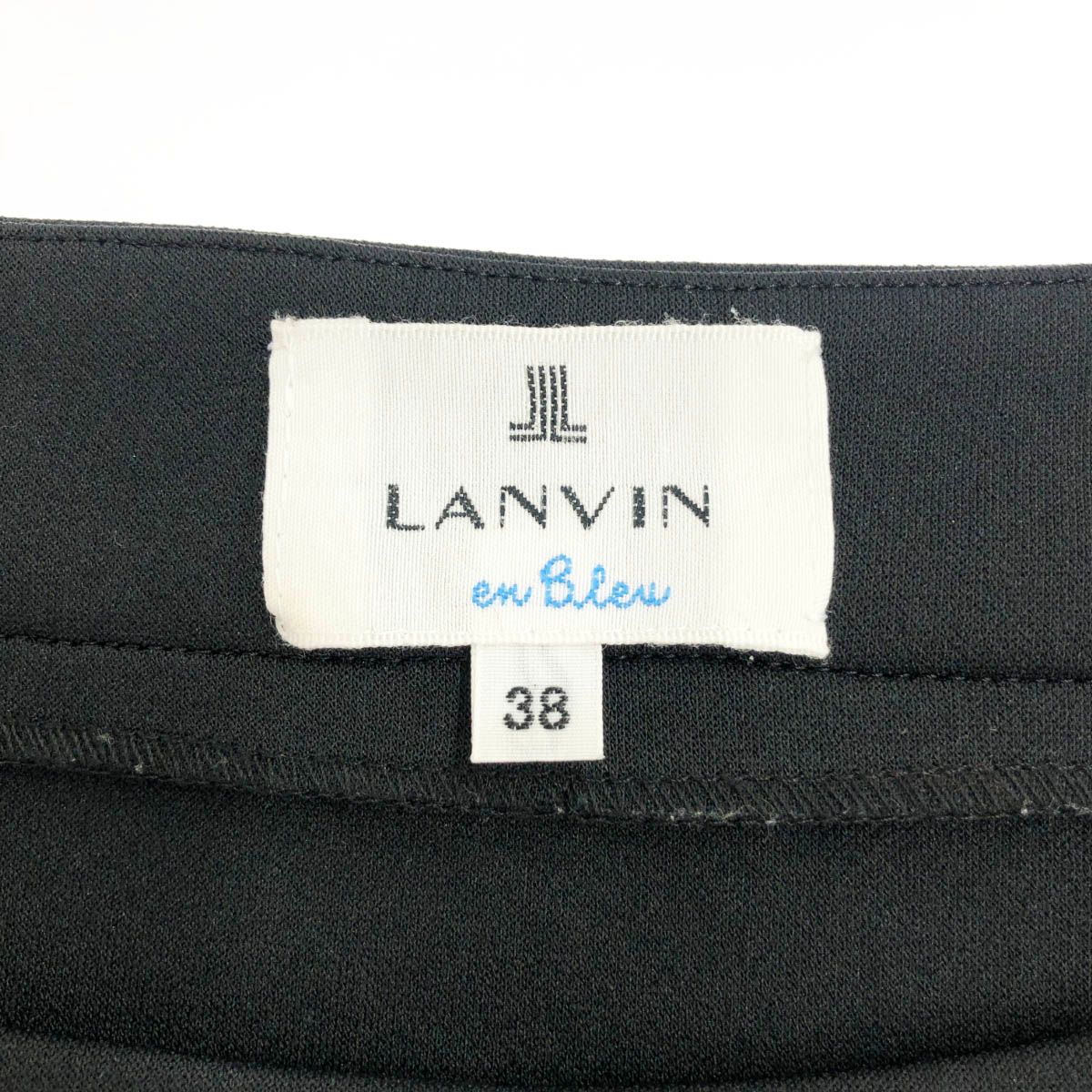 LANVIN en Bleu ランバンオンブルー  半袖カットソー サイズ:38  ブラック ポリエステル レディース 　240001099248