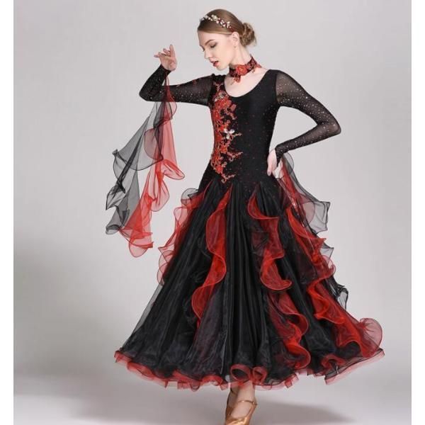 社交ダンス衣装 ワンピース モダンダンス ワルツ専用ドレス レッスン着