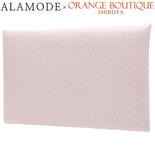 HERMES エルメス カルヴィ モーブペール ピンク ヴォーエプソン パラジウム金具 シルバー金具 U刻印 カードケース 名刺入れ カードホルダー 二つ折り 2つ折り レディース 40802145310 アラモード