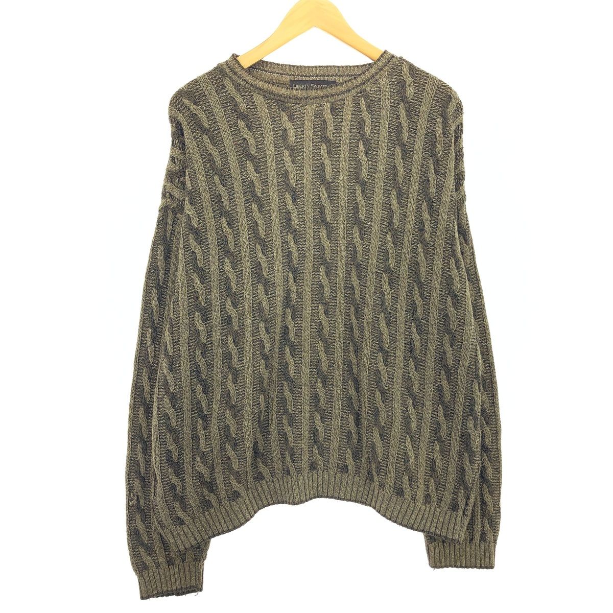 古着 90年代 LIBERTY SWEATERS ケーブル編み コットンニットセーター USA製 メンズL ヴィンテージ/eaa399677