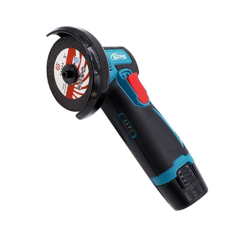 ディスクグラインダー充電式ミニコードレス型ハンドヘルド切断機軽量化76mm19500rpm超高速型バッテリー1個付き家庭用金属切断木工切断研磨