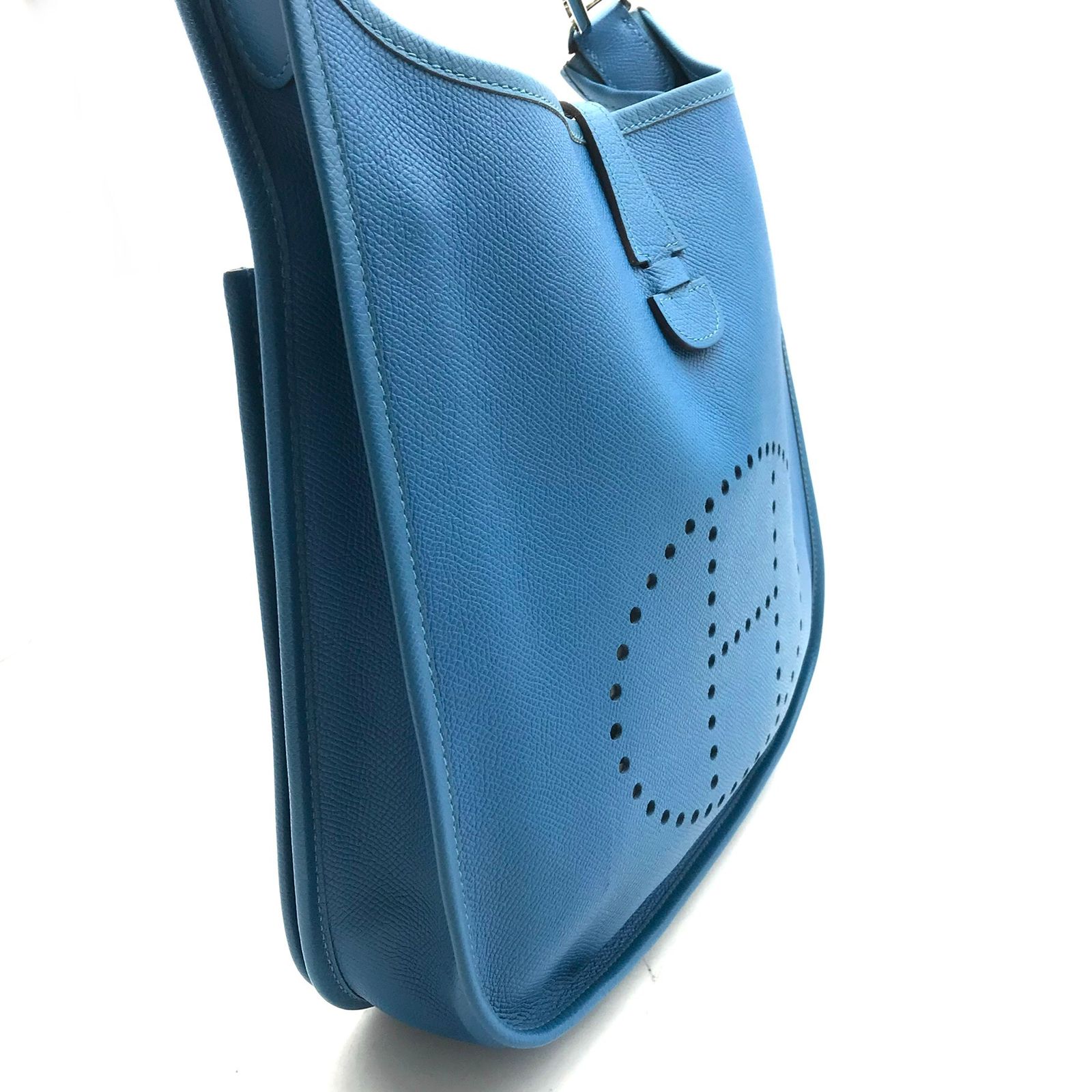 美品 HERMES エルメス エブリン 3PM エプソン ブルーイドラ P金具 シカクo刻印 ショルダー バッグ k671 HERMES エルメス エブリン 3PM エプソン ブルーイドラ P金具 シカクo