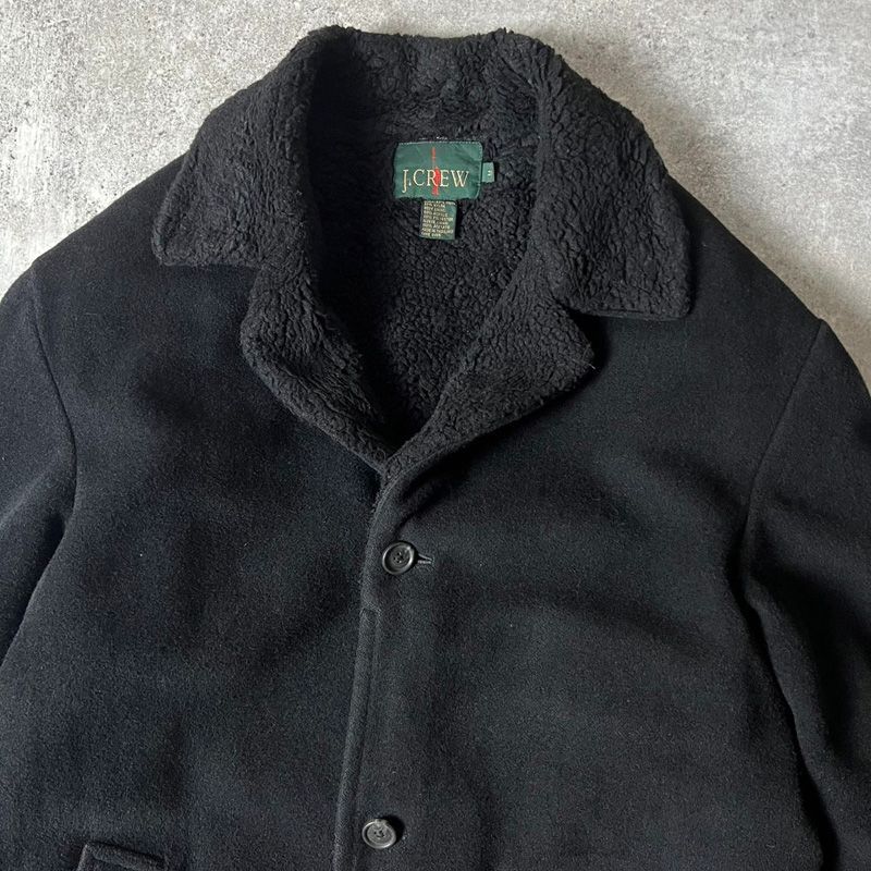 90s 巨人タグ J.CREW ボア ライナー ウール ハーフ コート M / Jクルー