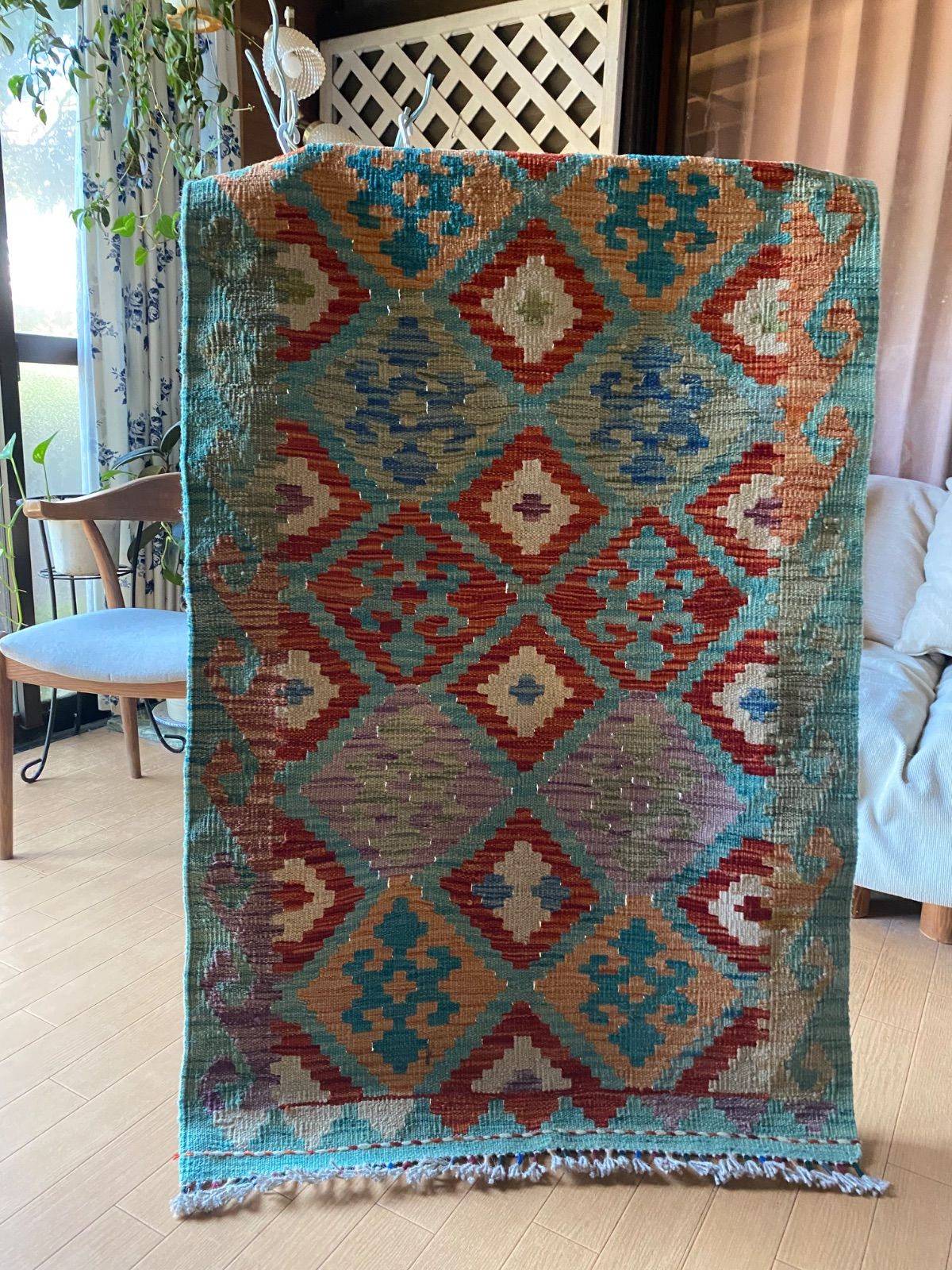 アフガニスタン手織り絨毯 スーパーファイン マシュワニ産 ラグ フガニスタン手織り絨毯 スーパーファイン マシュワニ産 ラグ 一枚のみ