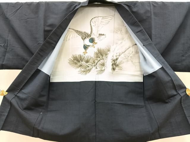 平和屋着物□男性 紬 アンサンブル 正絹 逸品 BAAQ8755ow