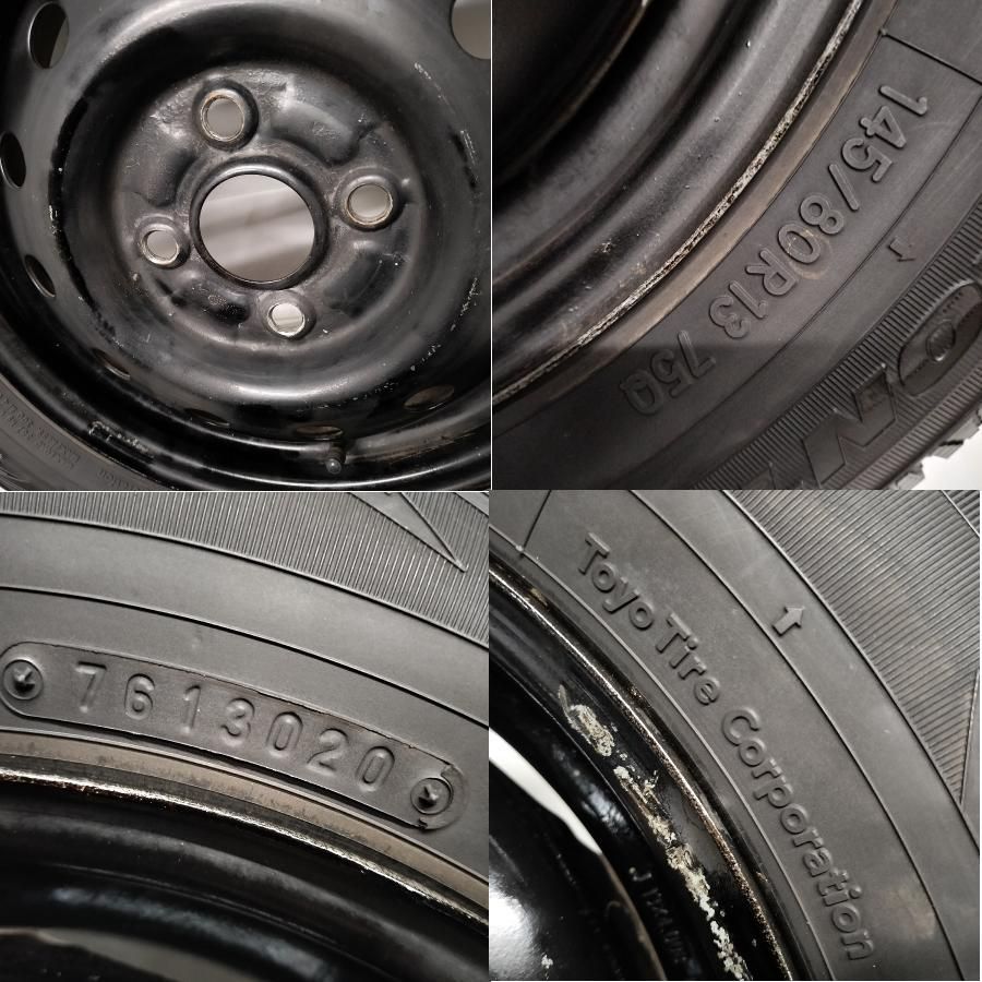 145/80R13・スタッドレスタイヤ4本タント、アルト等軽自動車用・綺麗な中古 Amazon | NBOX タント ミラ ムーヴ アルト 145/80R13 23年製