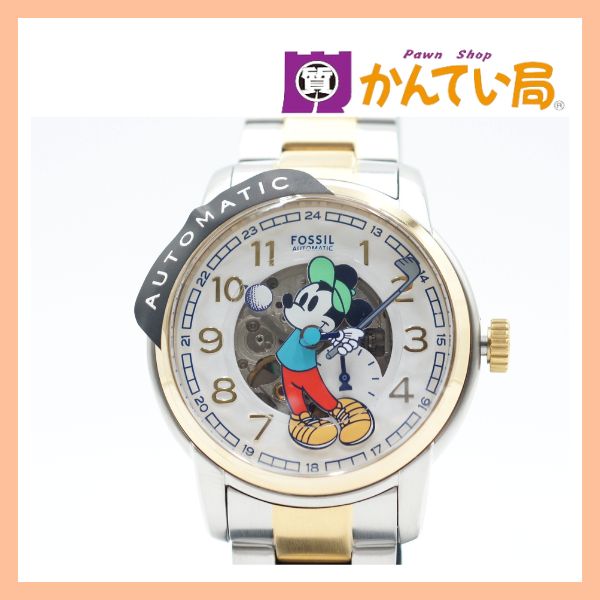 Disney Mickey Mouse x Fossil モデル ゴルフウォッチ 腕時計 LE1193 自動巻き 裏スケ コンビ