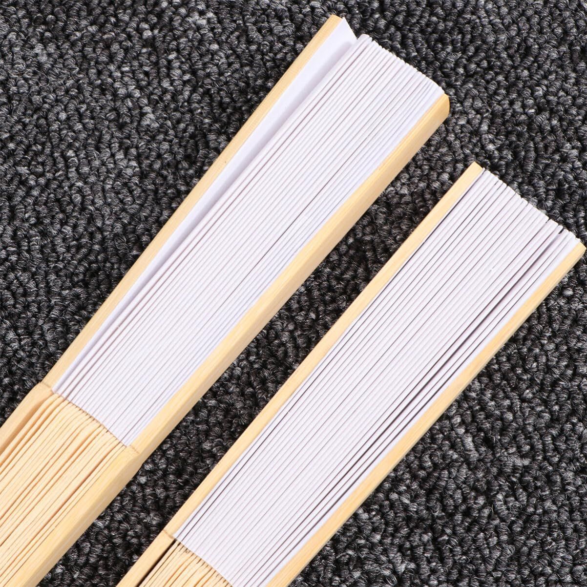 慶弔用 礼装用 ホワイト 折りたたみ式 絵画 男女共用サイズ DIY 21 cm 7インチ 白扇 4本 無地 白 扇子 NUOLUX