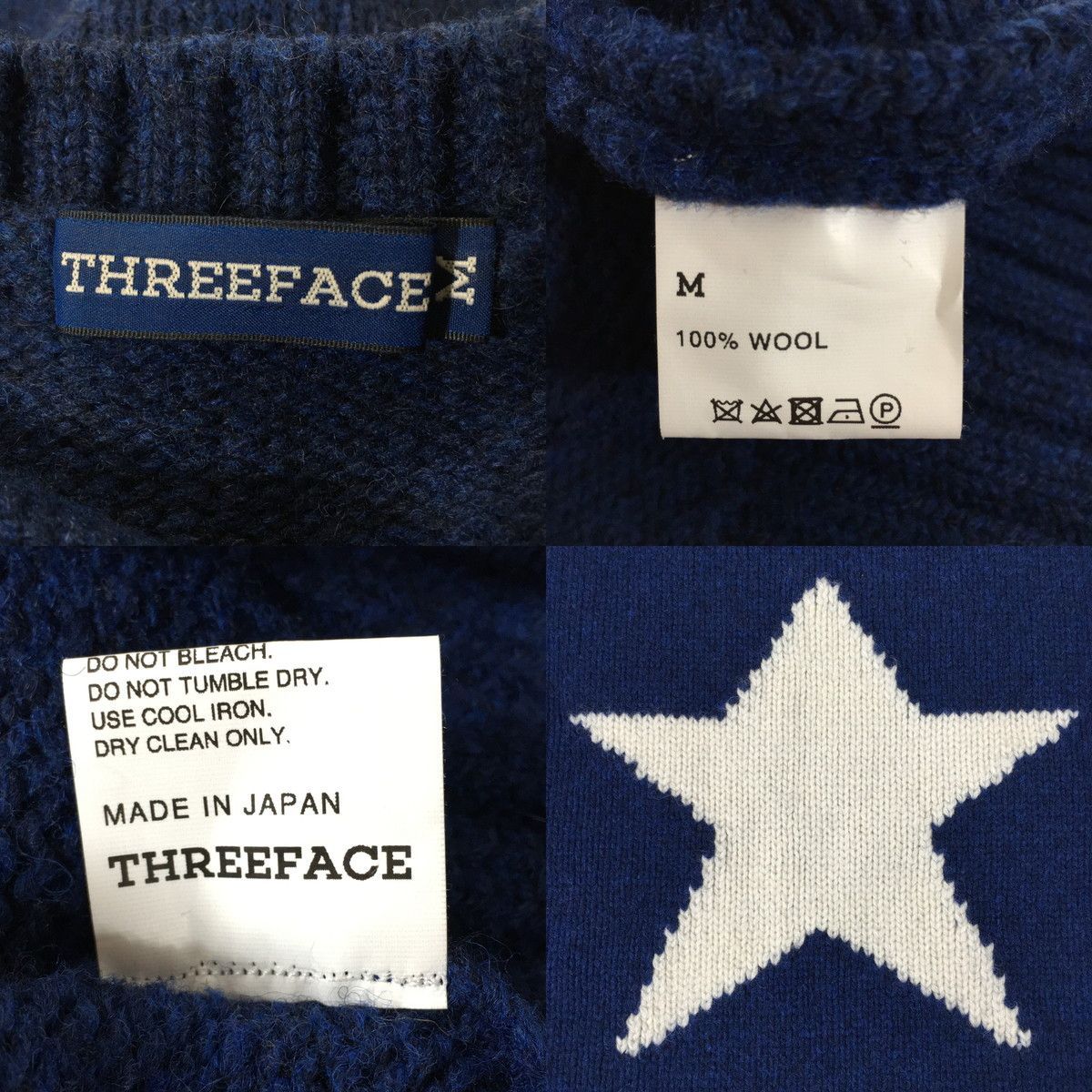 8,050円THREE FACE Star knit Sweater ネイビー