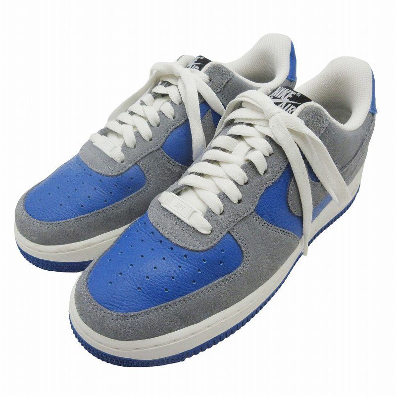 美品 ナイキ NIKE AIR FORCE1 LOW ”By You” エアフォース1 ロウ バイユー カスタム スニーカー シューズ 靴 レザー  DN4162-991 サイズ26.5cm グレー 青 ブルー メンズ/5