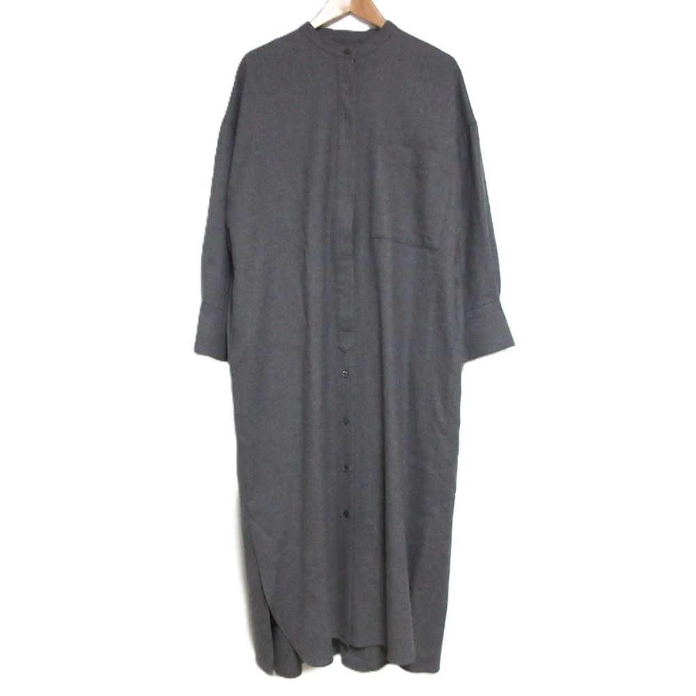 美品 SACRA サクラ WINCEY CLOTH OP ウール 比翼ボタン 長袖 ロング 