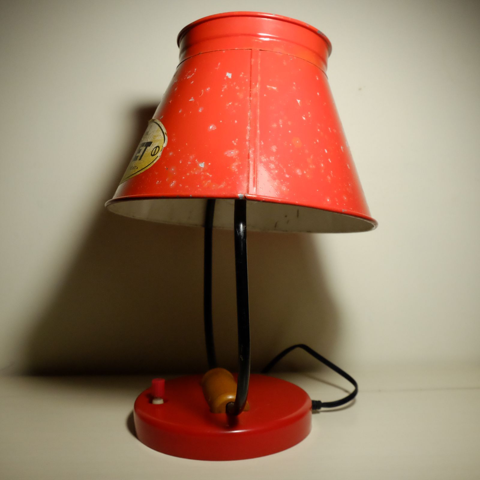 ナショナル　松下電器　テーブルランプ　白熱灯スタンド ナショナル 松下電工株式会社 LAMP HOUSE バケツライト レッド