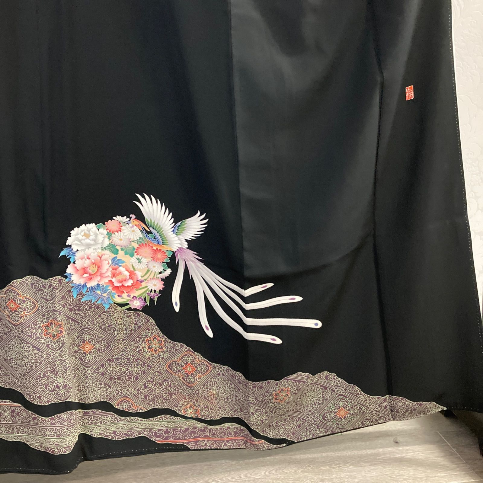 黒留袖 正絹 中古品 着物生地 リメイク用 HAA1050 4K420 - メルカリ