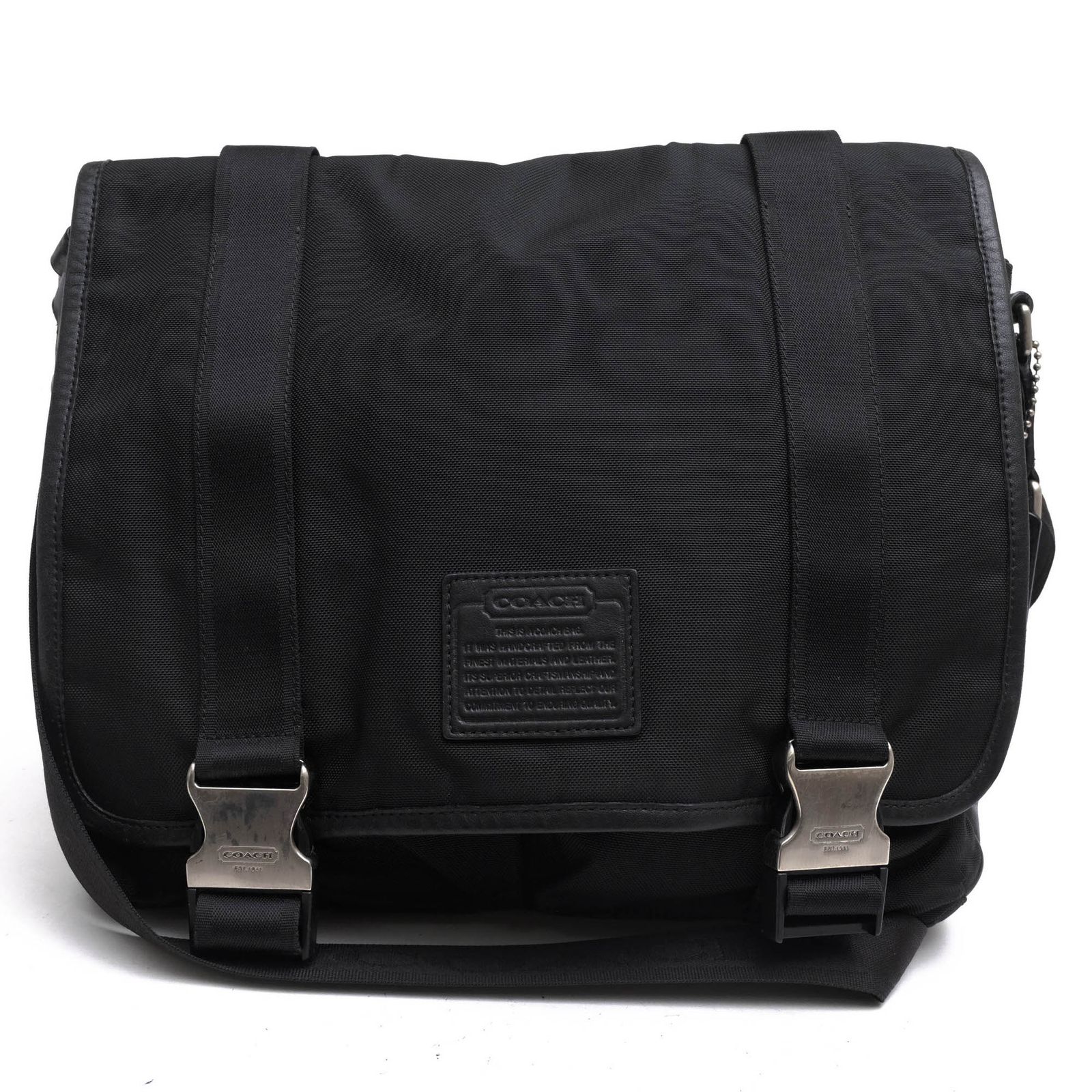 コーチ COACH バッグ ショルダーバッグ 鞄 メンズ 男性 男性用 ナイロン レザー 革 本革 ブラック 黒 F70422 Voyager Messenger ボイジャー メッセンジャー フラップ式 メッセンジャーバッグ