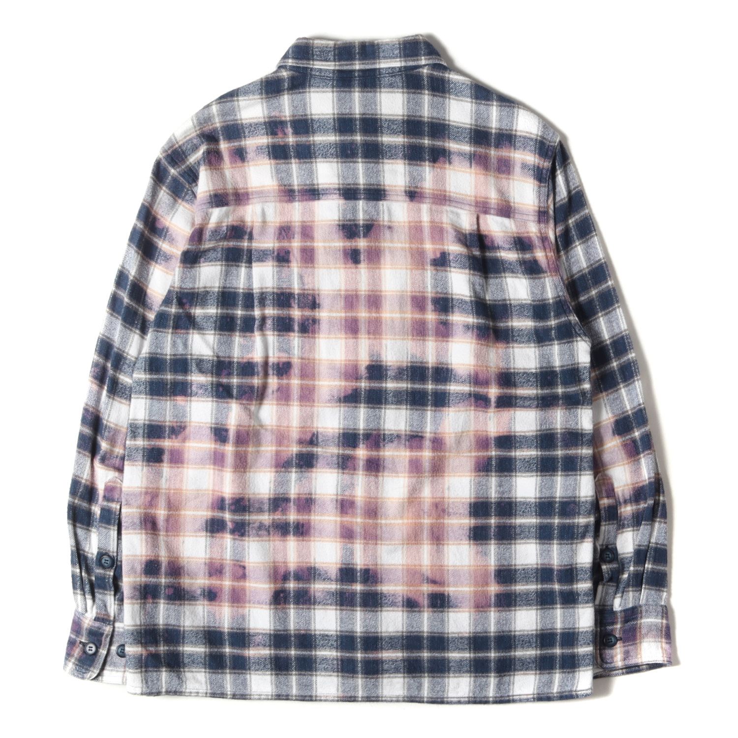 DESCENDANT(ディセンダント)19SS MOSS CHECK LS SHIRT ブリーチ加工長袖モスチェックシャツ パープル DESCENDANT(ディセンダント) ⁄ 19SS⁄MOSS CHECK LS SHIRT⁄オンブレCK