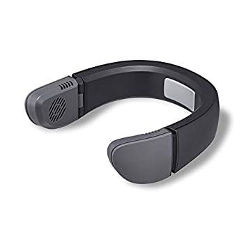 ドウシシャ 携帯扇風機 ネックファン ハイブリッド式 Tempo テンポ 2電源対応 充電式 USB ブラック