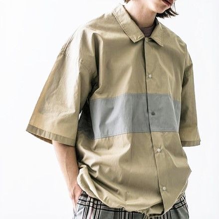 monkey time BROAD COLOR BLOCK SHIRT L - メルカリ