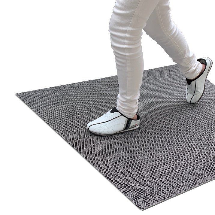 玄関マット 出入口 滑り止めマット スタッドレスマット 90cm×80cm [4枚同梱セット] [グレー] 高規格6mm厚・安全用 屋外 屋内 PVC ゴムマット ラバー 住宅 店舗 事務所 玄関 ドアマット