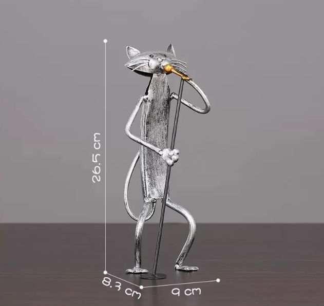 アンティーク サックス 猫 置物 サックス共通 音楽雑貨・アクセサリー