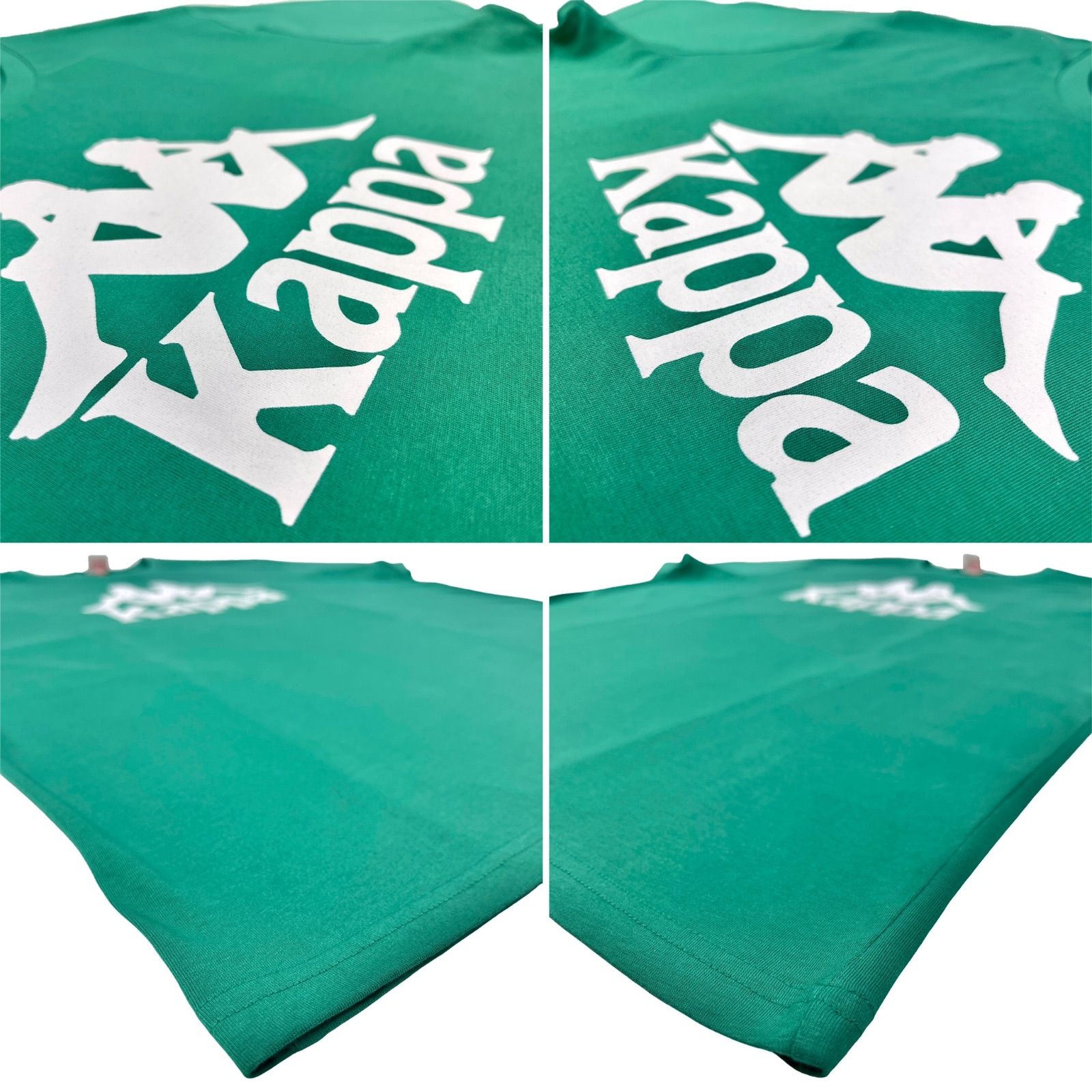 Kappa カッパ OMINI オミニ ブランド クラシック ロゴ Tシャツ アダムとイヴ 背中合わせ 三角座り イタリア サッカー ユヴェントス ユニフォーム スポーツブランド 海外買付 インポート 緑 グリーン スリムフィット オーバーサイズ M L XL