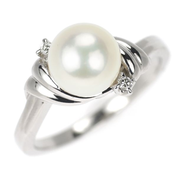 ミキモト Pt950 アコヤ真珠 ダイヤモンド リング 径約8.2mm ミキモト  